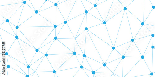 Technology abstract white digital background of connected dot with blue line .many squares and rectangle shapes .Internet connection network high digital technology with connecting points and dots 