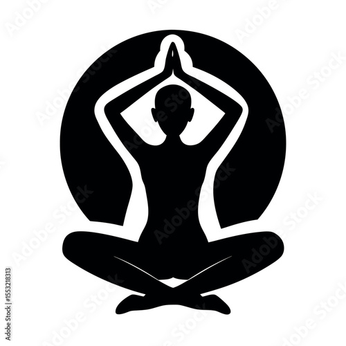 yoga meditation peaceful pose icon