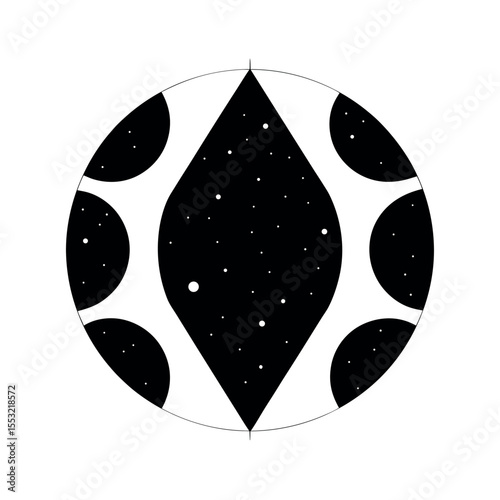 moon phase cycle flat vector