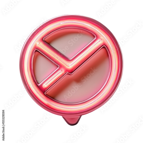 Pink Neon Icon Vector Checkmark Graphic Symbol Glow Shiny Circular Design on transparent background