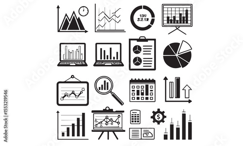 Data analytics icon set