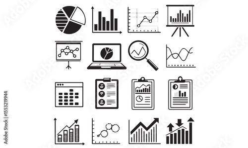 Data analytics icon set