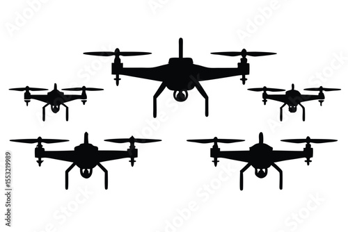 drone silhouette set aerial photography technology 