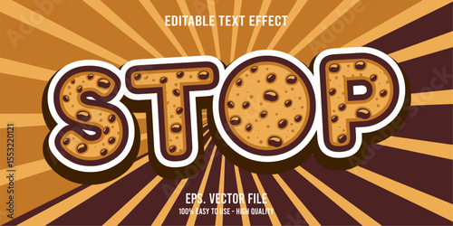 STOP colorful vector typography banner, Editable text effect