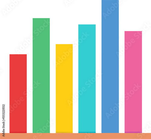 Vector illustration of a colorful bar chart and graphVector illustration of a colorful bar chart and graph