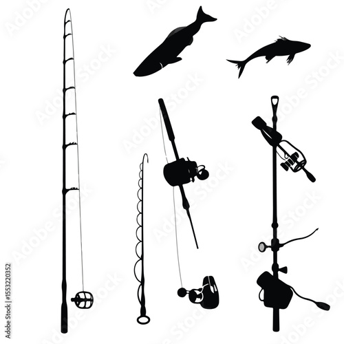 fishing pole silhouette