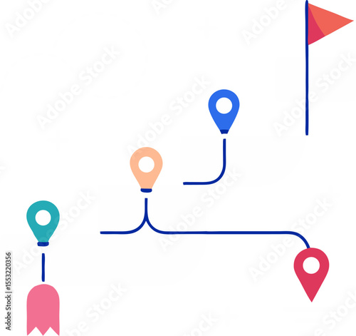 A 3D map pointer with a pin icon, symbolizing a business location or GPS search concept