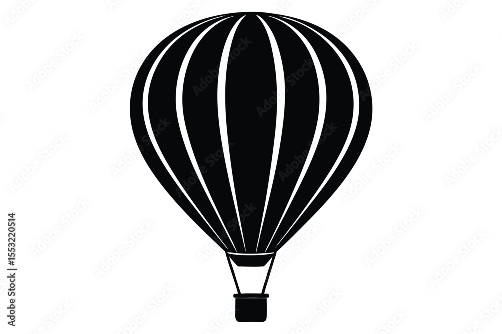Naklejka premium hot air balloon black silhouette