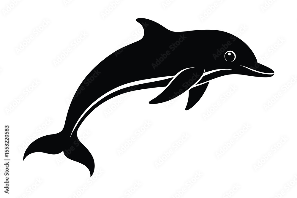 Obraz premium jumping dolphin vector illustration on white backg