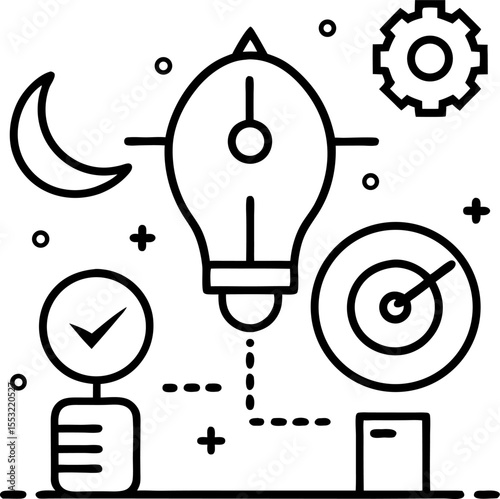 The vibrant vector light bulb icon symbolizes innovation, creative energy, and bright ideas