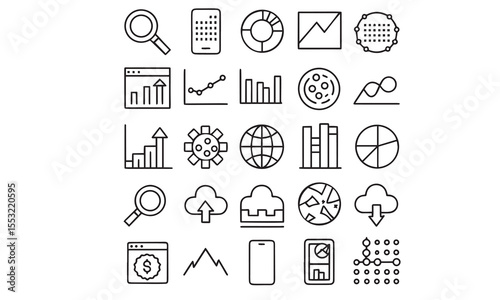 Data analytics icon set