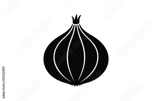 onion black silhouette vector illustration