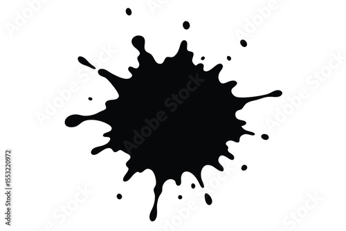 Paint splatter black paint splashes of vector 