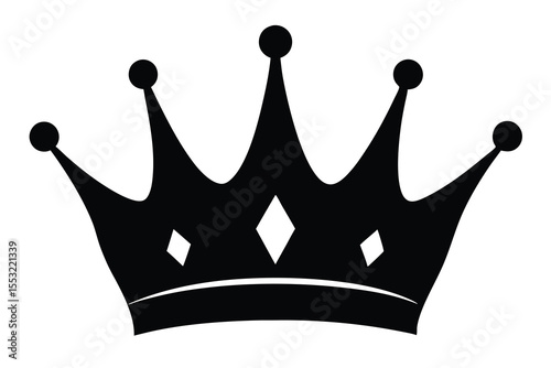 set of crown silhouette vector on white background 