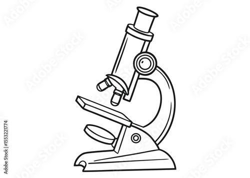 simple-black-and-white-line-art-of-a-microscope black and white silhouette