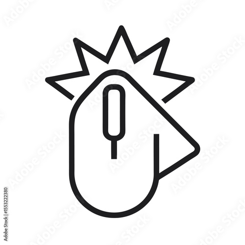 computer mouse cursor pointer line icon