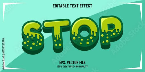 STOP colorful vector typography banner, Editable text effect