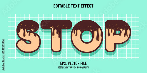 STOP colorful vector typography banner, Editable text effect