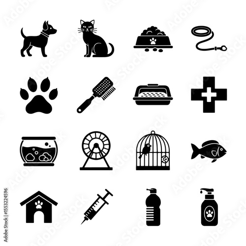 pet shop icon set