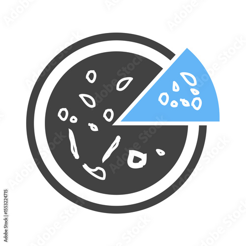 Pie chart with two sections