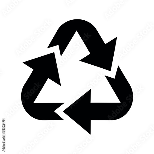 recycle icon black arrows silhouette vector