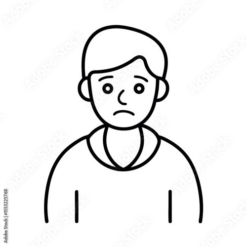 sad anxious outline face emotional expression