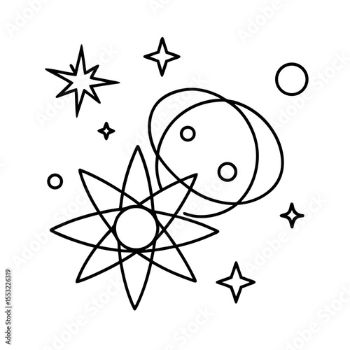 cosmic stars outline symbols space vector
