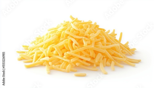 Shredded Cheese Sprinkled On A White Surface - A Tasty And Versatile Topping For Savory Dishes, Perfect For Adding Flavor.