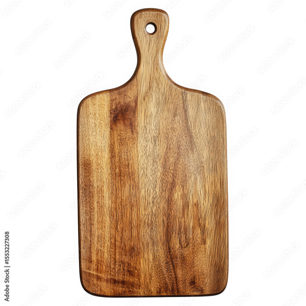 Fototapeta premium Wooden cutting board isolated on transparent background
