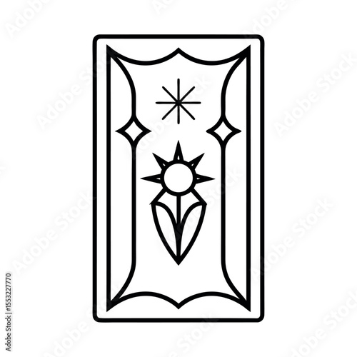 Tarot Card Line Drawing Illustration