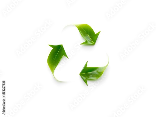 Recycling Leaves Icon on Light Background – Eco-Friendly Concept of Sustainable Production, Eco Plastic, and Green Fuel (AI Generated)