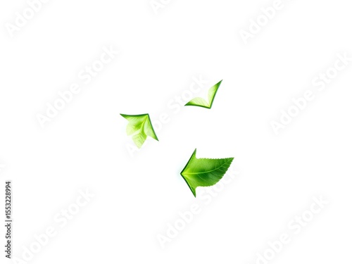 Recycling Leaves Icon on Light Background – Eco-Friendly Concept of Sustainable Production, Eco Plastic, and Green Fuel (AI Generated)