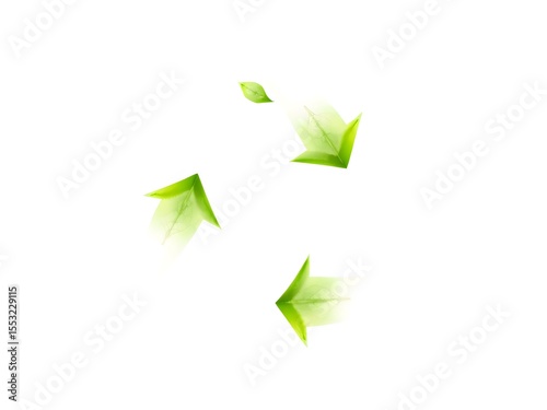Recycling Leaves Icon on Light Background – Eco-Friendly Concept of Sustainable Production, Eco Plastic, and Green Fuel (AI Generated)