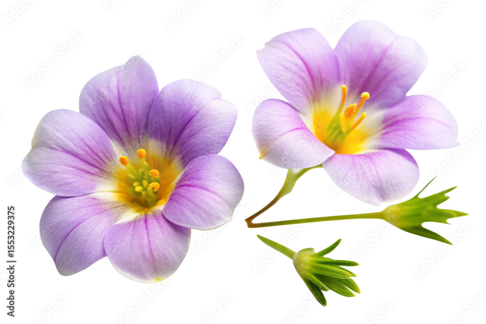 Fototapeta premium two Nierembergia flowers on a white background