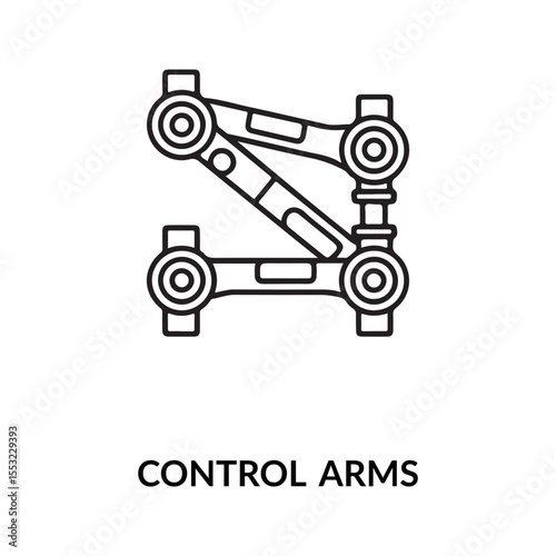 Black Line Drawing Control Arms Automotive Parts Diagram