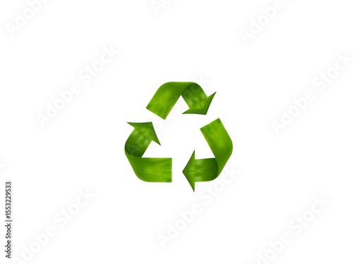 Recycling Leaves Icon on Light Background – Eco-Friendly Concept of Sustainable Production, Eco Plastic, and Green Fuel (AI Generated)