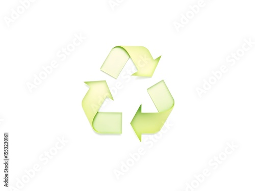 Recycling Leaves Icon on Light Background – Eco-Friendly Concept of Sustainable Production, Eco Plastic, and Green Fuel (AI Generated)