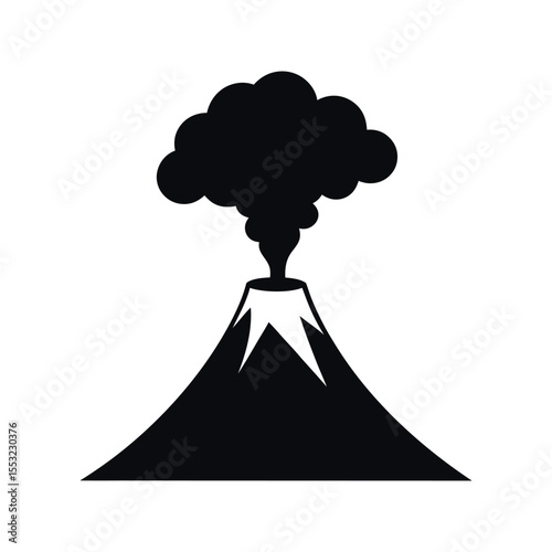 Volcano Eruption Smoke Ash Silhouette