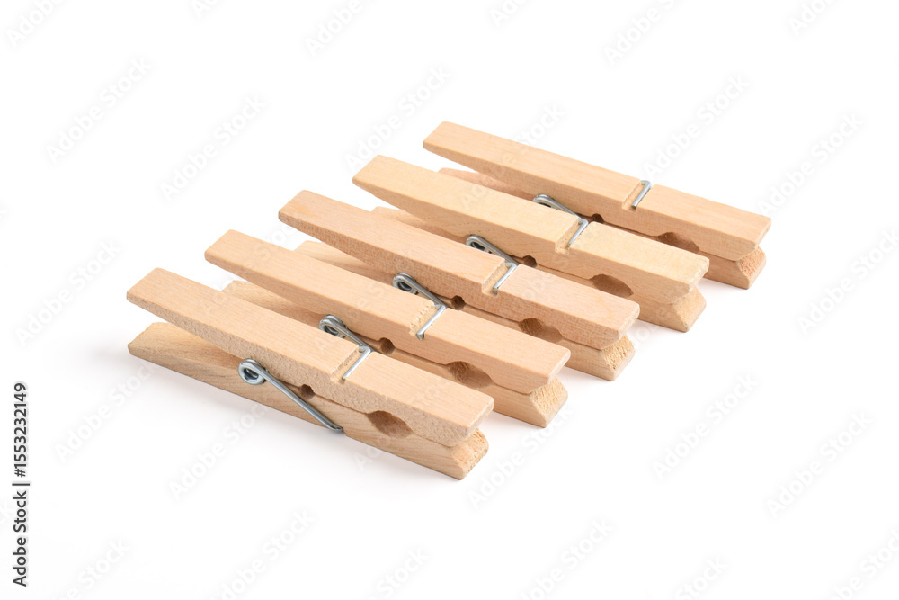 Wooden clothes pin isolated on white background with clipping path Wooden clothes pin isolated on white background with clipping path