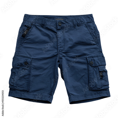 Classic navy blue cargo shorts with multiple pock