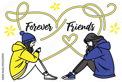 Charming handwritten design celebrating the bond of friendship