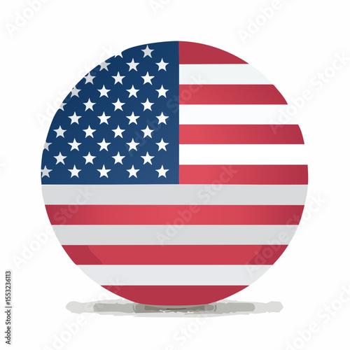 American Flag - Round Icon / Badge