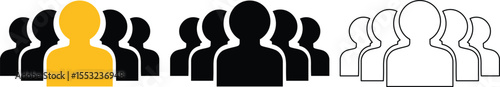 Abstract illustration of group leadership and inclusion within a diverse and unified community