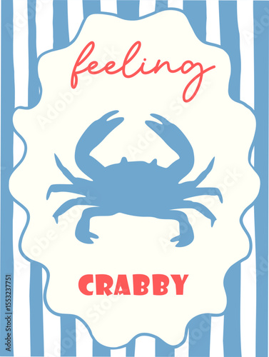 Cute summer Mediterranean posters, cards templates with oranges, tomatoes ,lemon, seafood, sardine fish, crab, shrimp, cocktail and typography design. Trendy summer design for branding, print, decor