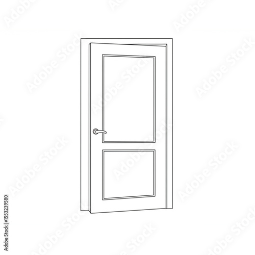 Minimalist open door design presents a clear entrance, excellent for architectural planning and interior design projects seeking simple elegance.