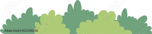 Minimal flat bush with green tones illustration