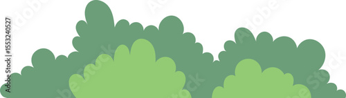 Flat green bush landscape illustration
