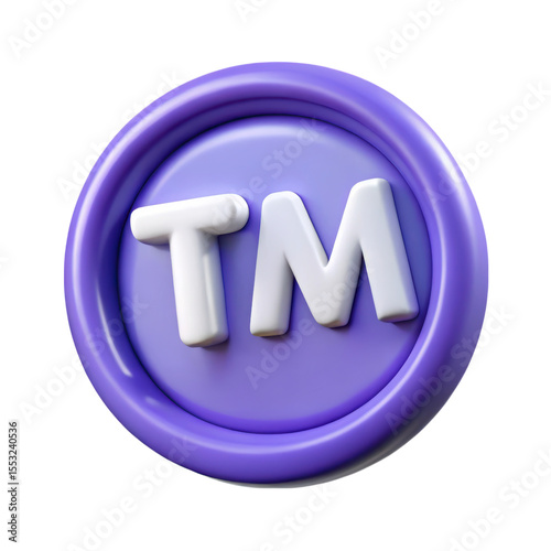 Purple trademark symbol icon represents intellectual property branding and business asset registration against background
