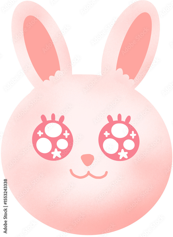 Fototapeta premium 귀여운 토끼 캐릭터 얼굴 일러스트