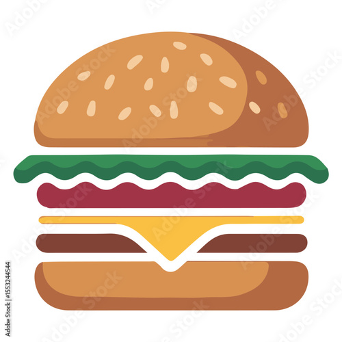 Delicious Burger Vector Icon